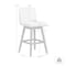 Armen Living Basila Swivel Counter Stool in Brown Oak Wood Finish with Beige Fabric 840254332171 - alternate 3